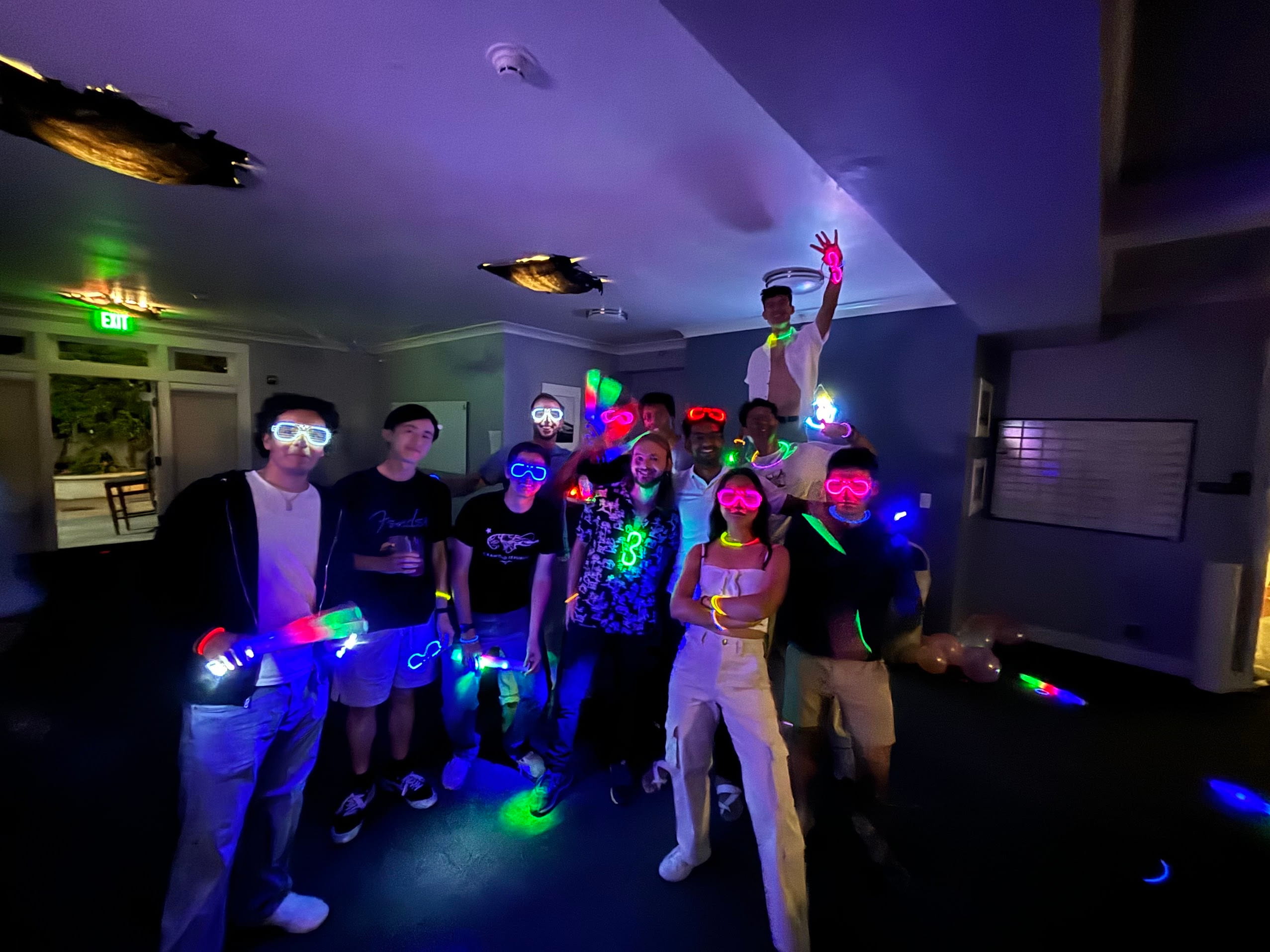 Group photo at a university club event